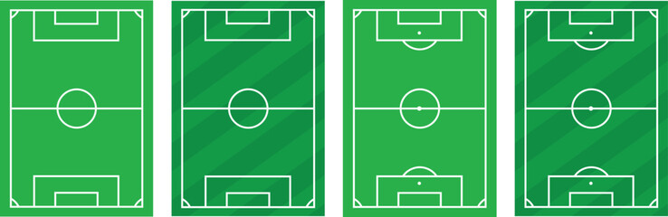 Sport field set. Soccer field topview. Green tennis court topview. Isolated hockey stadium layout. Basketball field view from the top © Iconpro333 