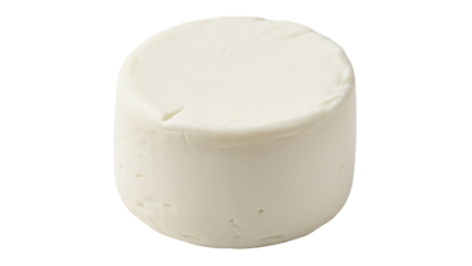 Fresh goat cheese isolated PNG on transparent background, soft and creamy dairy product for healthy eating and gourmet cuisine