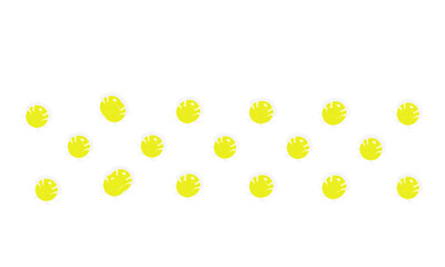 Bright Yellow Golf Balls Arranged in a Pattern on a White Background Vector Illustration