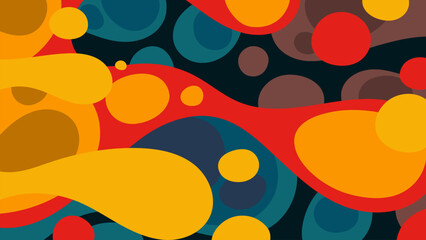 Abstract Seamless Pattern with Colorful Geometric Circles