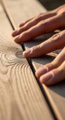 Precision Craftsmanship Hand-Selecting Quality Construction Materials for Building Projects Workshop Detailed Close-Up Expert Techniques