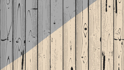 Rustic Wooden Wall Texture with Natural Sunlight Shadow Overlay