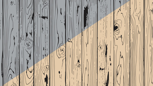 Abstract wooden background with a diagonal gradient dividing it into two distinct color tones