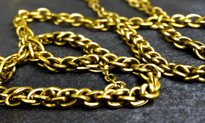 gold chain on a black background
