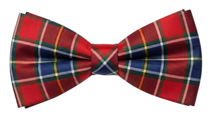 Tartan bow tie isolated on transparent background