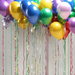 colorful balloons on a white background