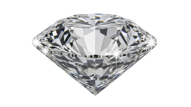 Sparkling diamond isolated PNG on transparent background, precious gemstone with brilliant facets for jewelry design and luxury concepts