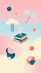 an abstract illustration on the theme of time and learning