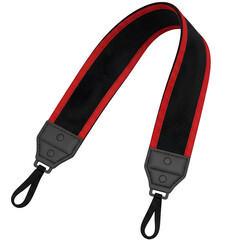 Camera strap, black and red isolated on transparent background