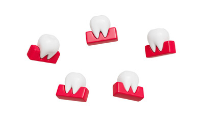 건강한 구강 관리를 위한 하얀 치아와 잇몸 Healthy White Tooth and Gum for Dental Care