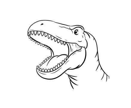 tyrannosaurus/ t rex head digital drawing illustration isolated