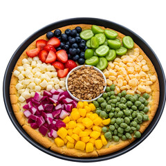 Colorful Fruit and Vegetable Platter isolated on transparent background