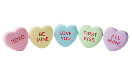 Colorful conversation hearts for valentine's day