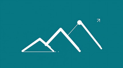 A minimalist vector graphic representing the core concept of scientific progress, featuring clean lines and geometric shapes in a bold color contrast of stark white on a deep teal background.