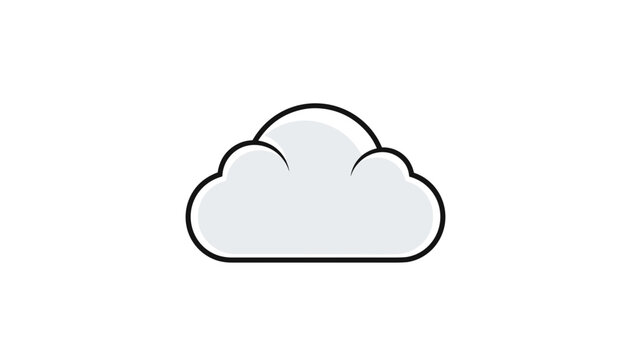 Simple Gray Cloud Icon Illustration Design.