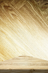 Abstract Gold Texture Background with Wooden Tabe.