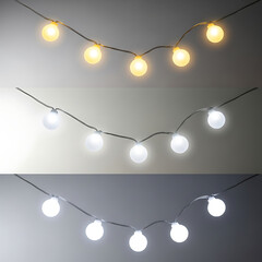 Obraz premium String lights with warm white and cool white bulbs