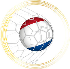 Netherlands Soccer Ball Hitting the Goal