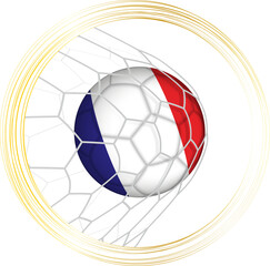 France Soccer Ball Hitting the Goal