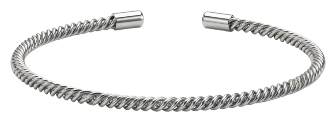 Stylish silver bracelet design jewelry product showcase modern fashion isolated on transparent background