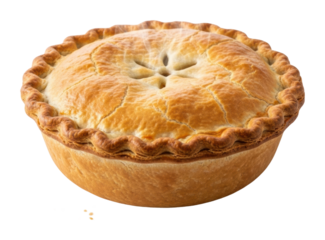 Baking golden apple pie kitchen food home top view isolated on transparent background