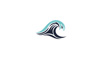 Stylized Wave Icon with Turquoise Crest.