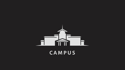 University Campus Building Icon Simple Design.