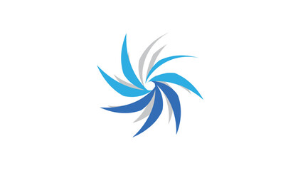 Blue Swirling Abstract Logo Design Element 1.