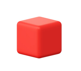 Red cube box square block podium pedestal for geometric product display stand isolated background