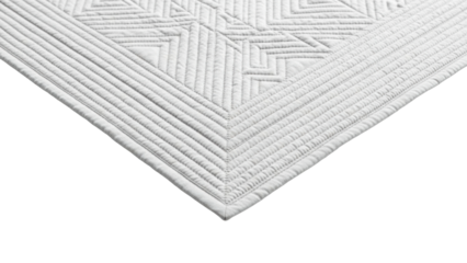 Decorative quilted white rug modern living room home aesthetic isolated on transparent background