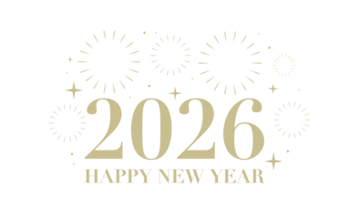 2026 New Year Design Template with Typography Vector Illustration. Modern Background for Cover, Web Banner and Greeting Card etc