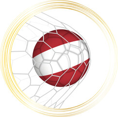 Latvia Soccer Ball Hitting the Goal