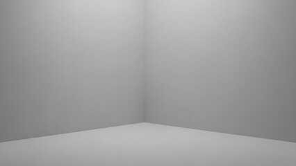 Empty gray room interior with plain walls and floor, minimalist space for design and decoration