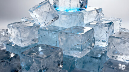 Obraz premium Transparent Ice Cube Still Life Texture Photography