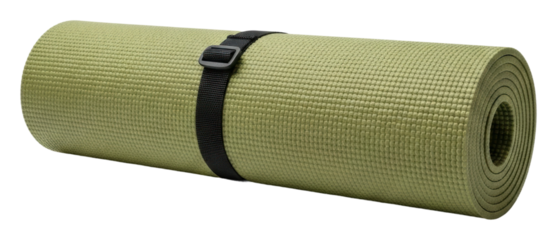 Yoga practice essentials space equipment calm environment isolated on transparent background