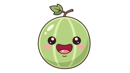 Obraz premium Cute Cartoon Green Melon Character Illustration.