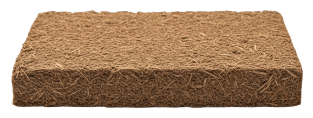 Natural fiber composite block workshop product showcase isolated on transparent background