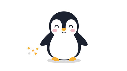 Adorable Cartoon Penguin Character with Smile.