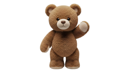 Brown teddy bear isolated on transparent background
