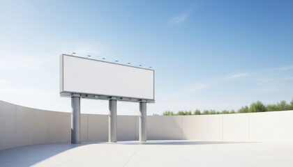 Blank billboard on the road and street for advertising and marketing