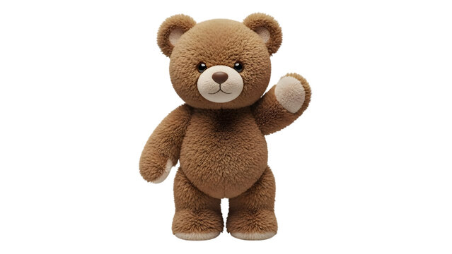 Brown teddy bear isolated on transparent background