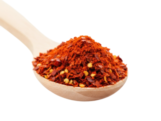 Spicy cooking with red chili flakes kitchen food bright isolated on transparent background