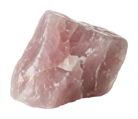 Rose quartz gemstone display natural view isolated on transparent background