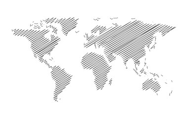 Fototapeta premium cartoon scribble world map icon element design 