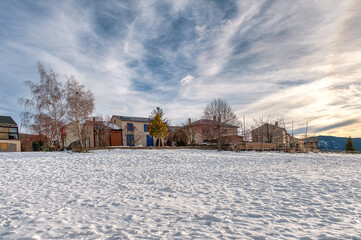 Fototapeta premium Les Angles is a French town and commune, located in the Pyrénées-Orientales department in the Occitanie region.