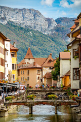 Annecy, France. Tourist in the old town center