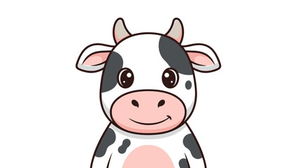 Happy Cartoon Cow with Black Spots.