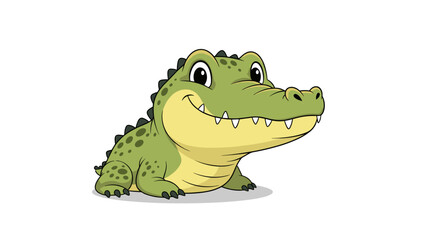 Cartoon Crocodile Character with Big Smile.