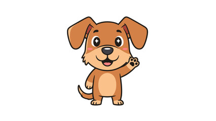 Cartoon Dog Standing on Hind Legs.