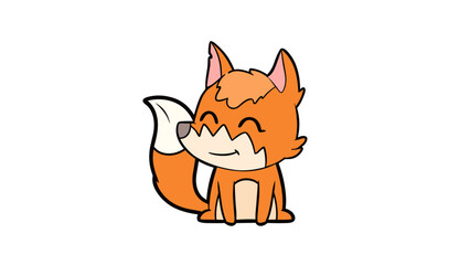 Cartoon Fox Character with Orange Fur.